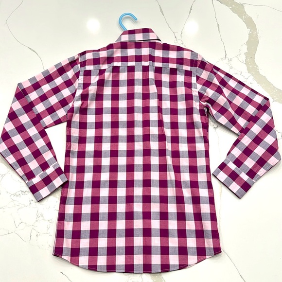 Youth boys purple/pink button up dress shirt C2 by Calibrate size 10 - Picture 3 of 4